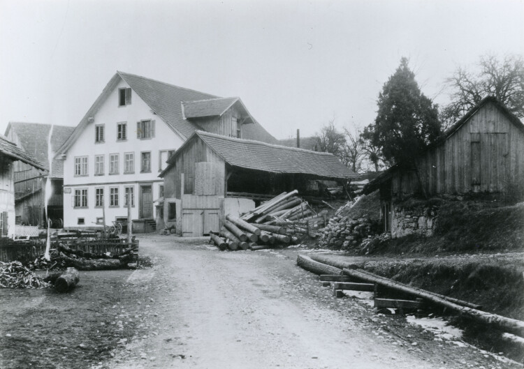 um 1905: alte Mühle und Sägerei Bosshard an der Oberseenerstrasse 44