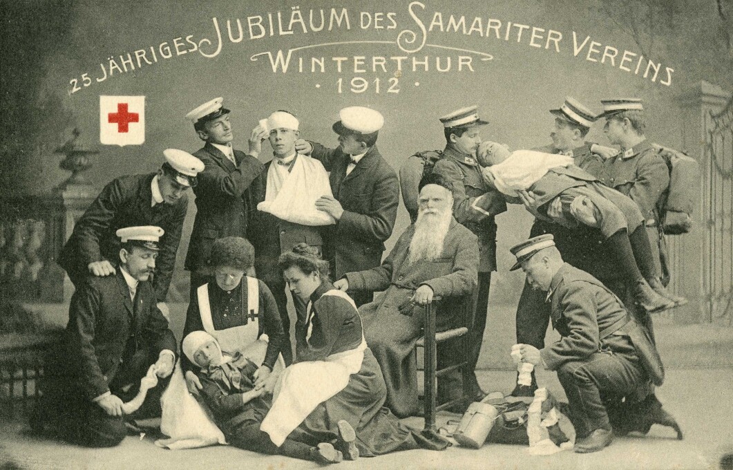 Postkarte zum 25-Jahre Jubiläum des Samaritervereins Winterthur, 1912