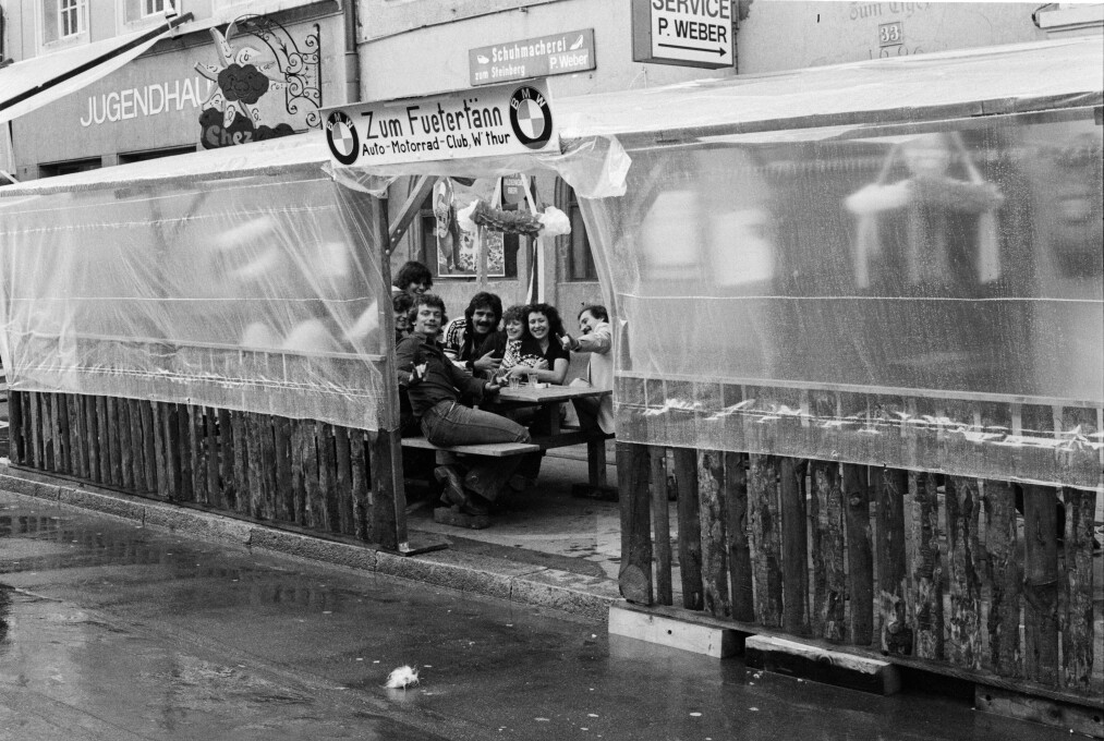 Festwirtschaft des Auto-Motorrad-Clubs Winterthur, 1970er-Jahre.