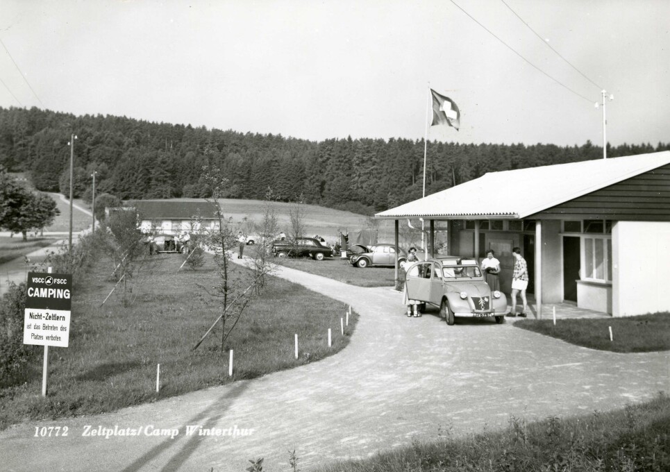 Zeltplatz am Schützenweiher, ein Jahr nach seiner Eröffnung 1955.